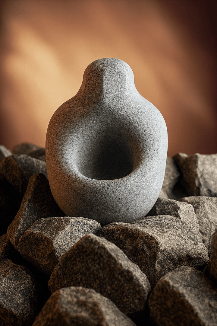 Hukka sauna oil diffuser with a unique stone design, perfect for enhancing your sauna experience