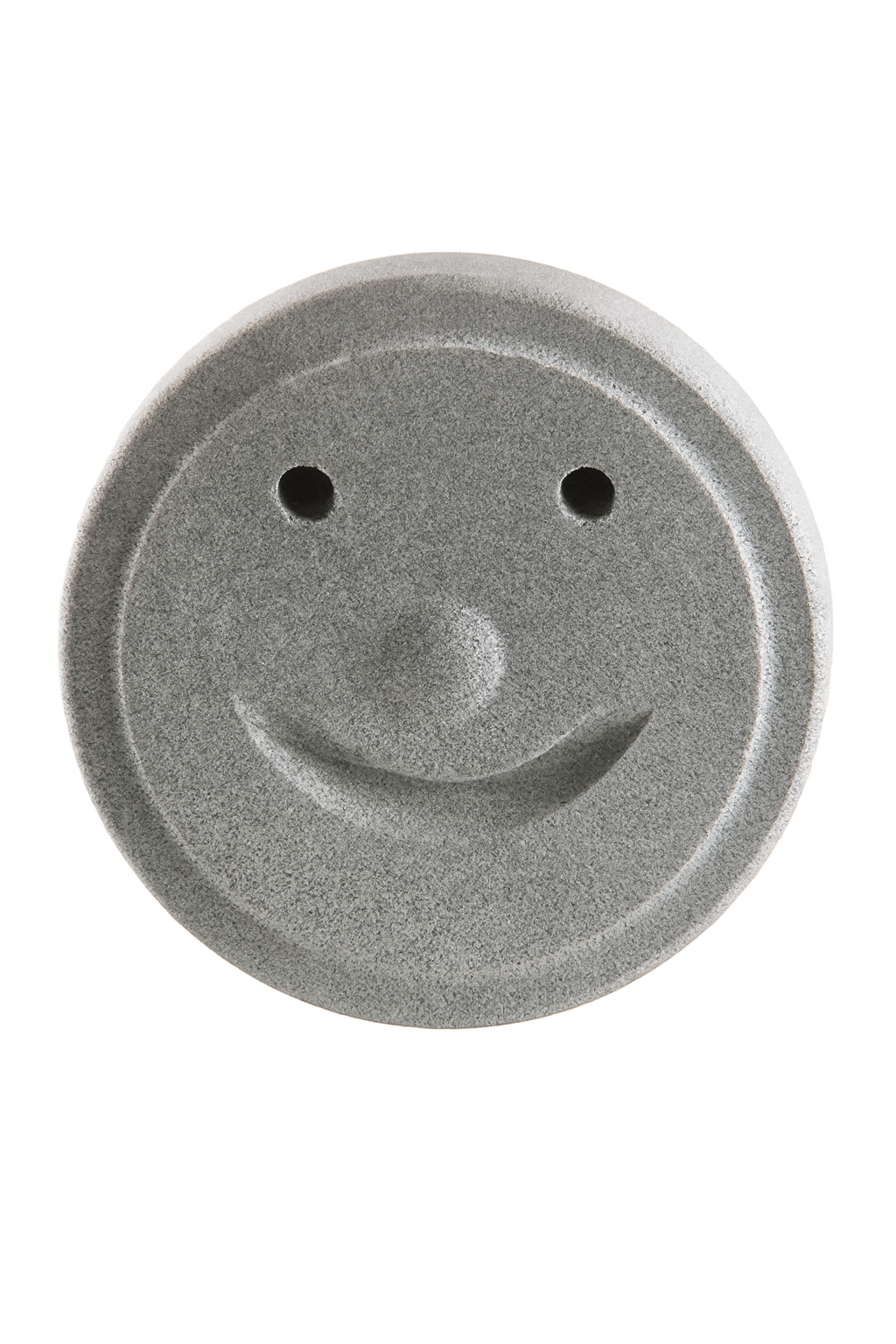Hukka Sauna Smiley Stone in Gray, designed for enhancing sauna experiences with a cheerful touch