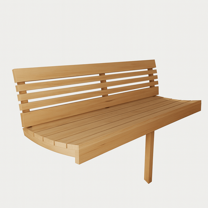 SaunaLife E7W sauna barrel with a spacious wooden bench for relaxation and comfort