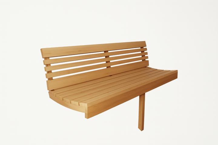 SaunaLife E8W sauna barrel review featuring a wooden bench with sleek slats