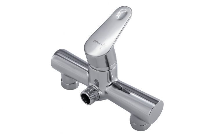 SaunaLife Rain-Series barrel shower chrome faucet with single lever handle for water control