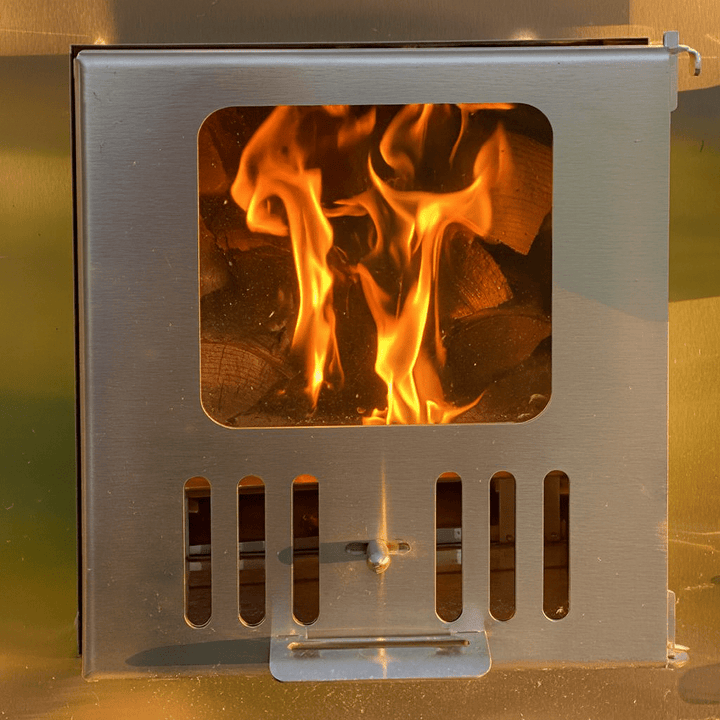 SaunaLife S4N Soak-Series Hot Tub with a modern fireplace design for a cozy ambiance