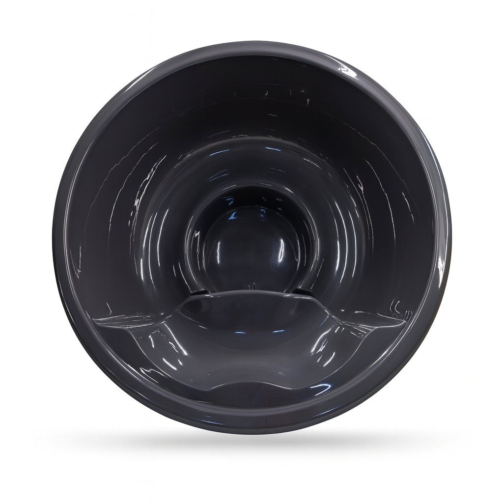 Top view of SaunaLife S4N Soak-Series black hot tub with contoured seating and smooth finish