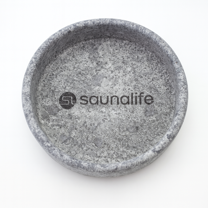 SaunaLife gray stone sauna aroma cup accessory for holding essential oils in sauna