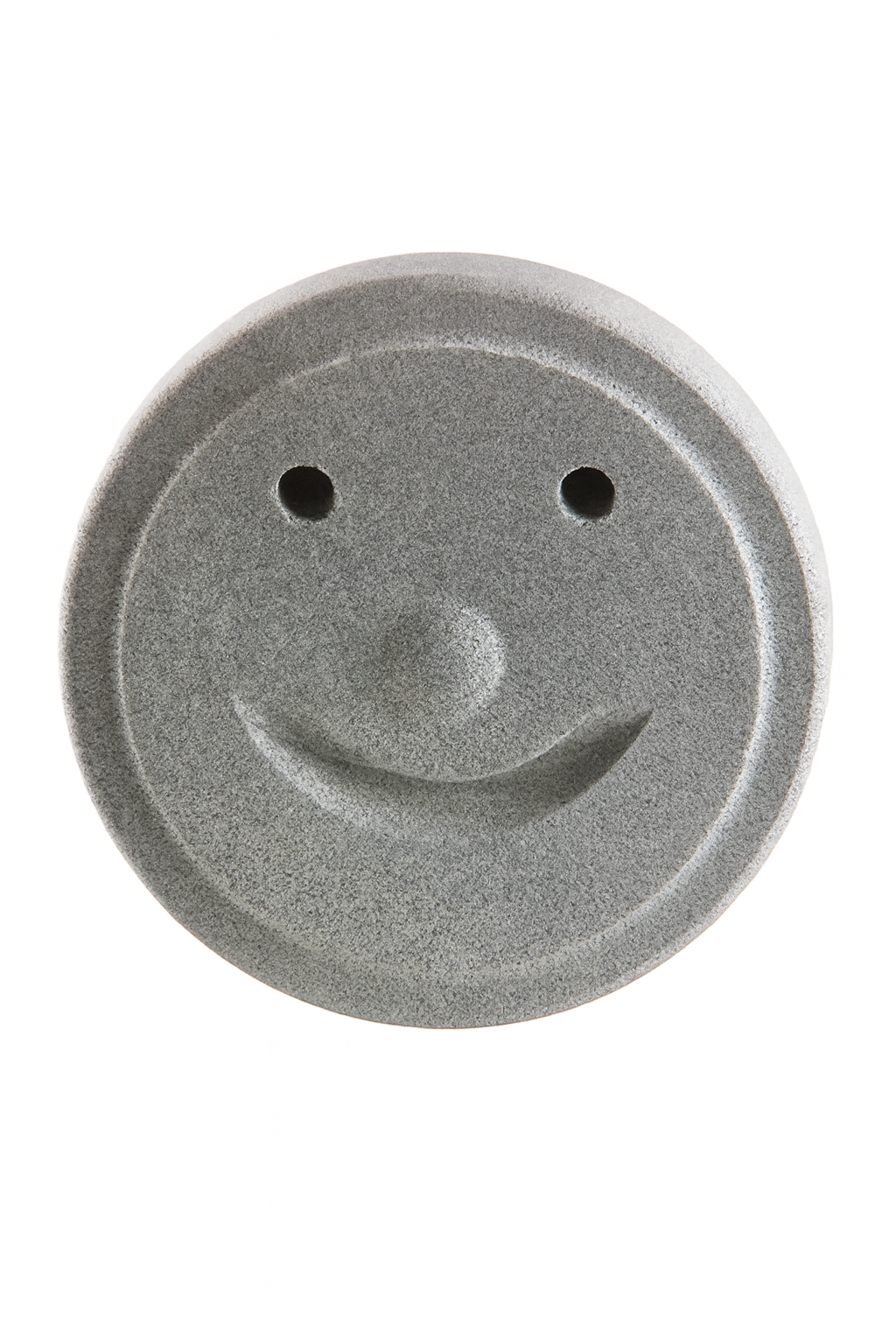 Hukka sauna smiley stone round gray sauna accessory with carved smiling face for steam and decor