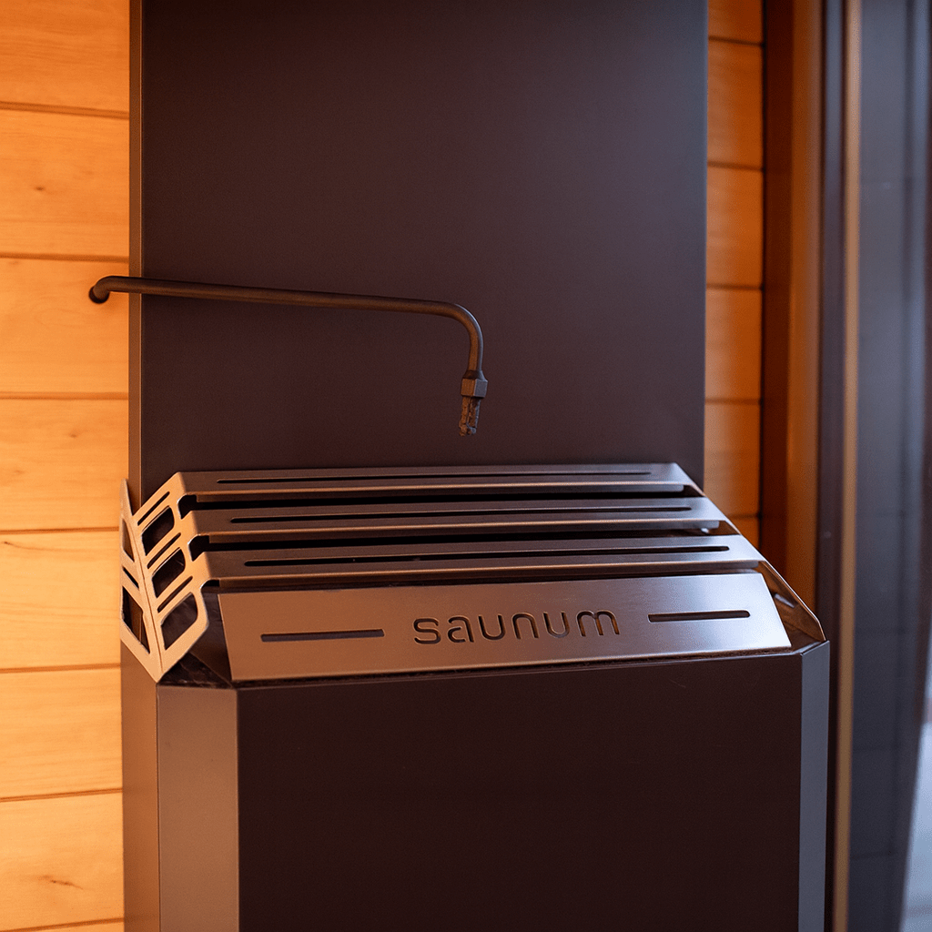Saunum automatic sauna water dosing system with sleek design for optimal sauna enjoyment