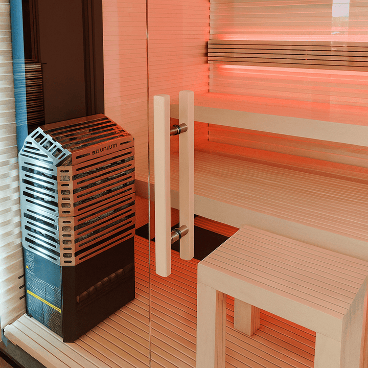 Saunum AIR 5 4.8kW Electric Sauna Heater with Climate Equalizer, Stainless Steel - My Luxury Home Spa