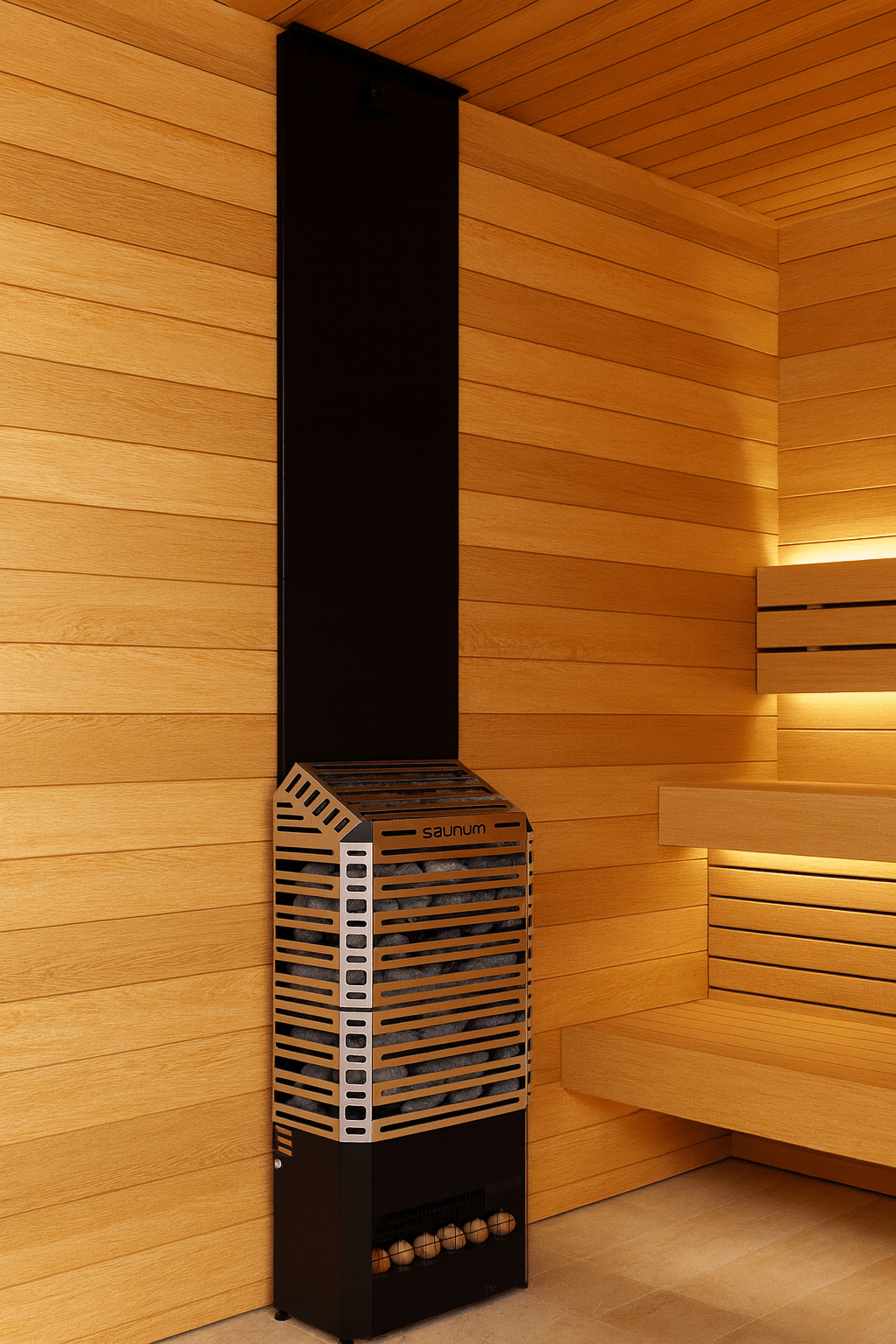 Saunum AIR 5 4.8kW Electric Sauna Heater with Climate Equalizer, Stainless Steel - My Luxury Home Spa