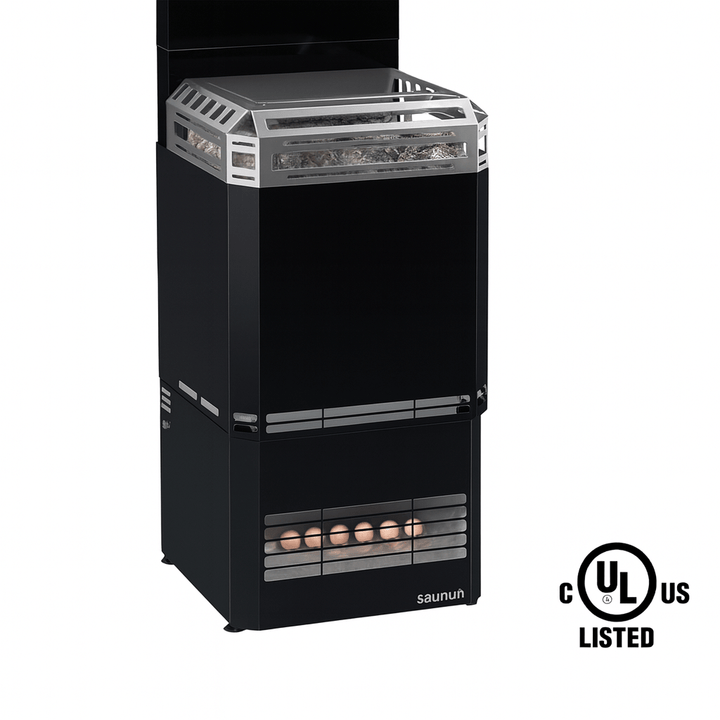 Saunum AIR L-13 sauna heater kit with sleek design and safety certification for efficient heating