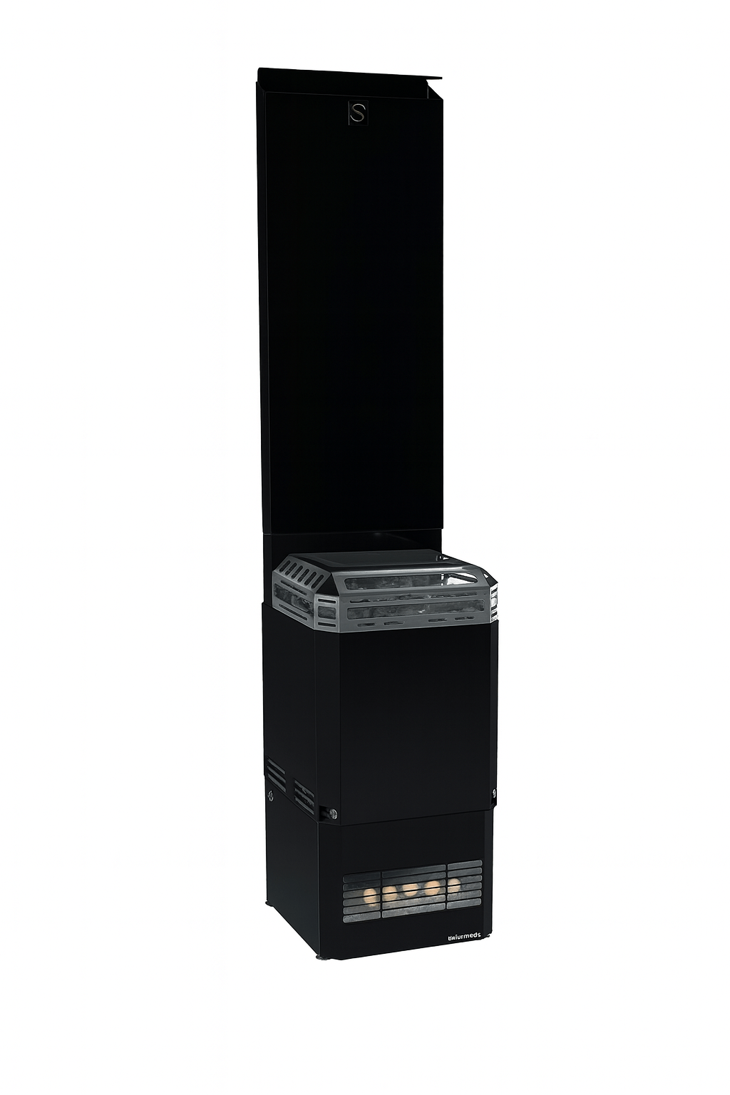 Saunum AIR L-13 sauna heater kit with sleek black design for efficient sauna heating