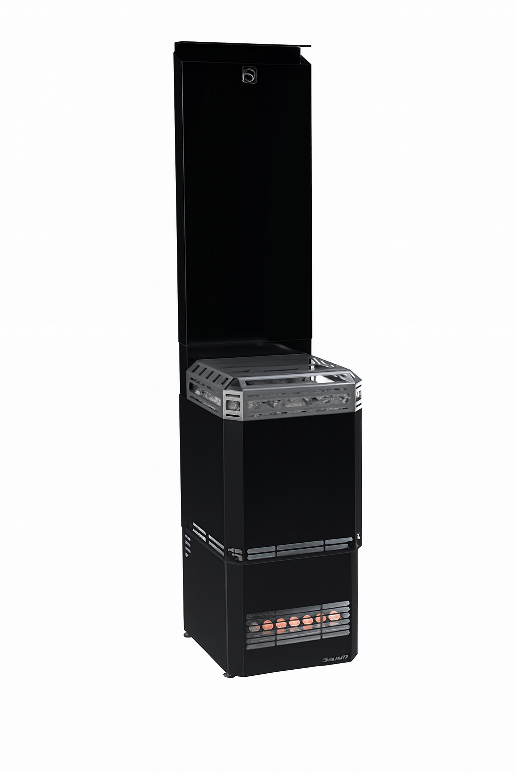 Saunum Air L 15 sauna heater in sleek black design for optimal heating performance