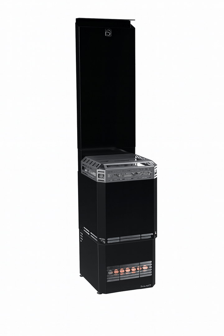 Saunum Air L 15 sauna heater in sleek black design for optimal heating performance