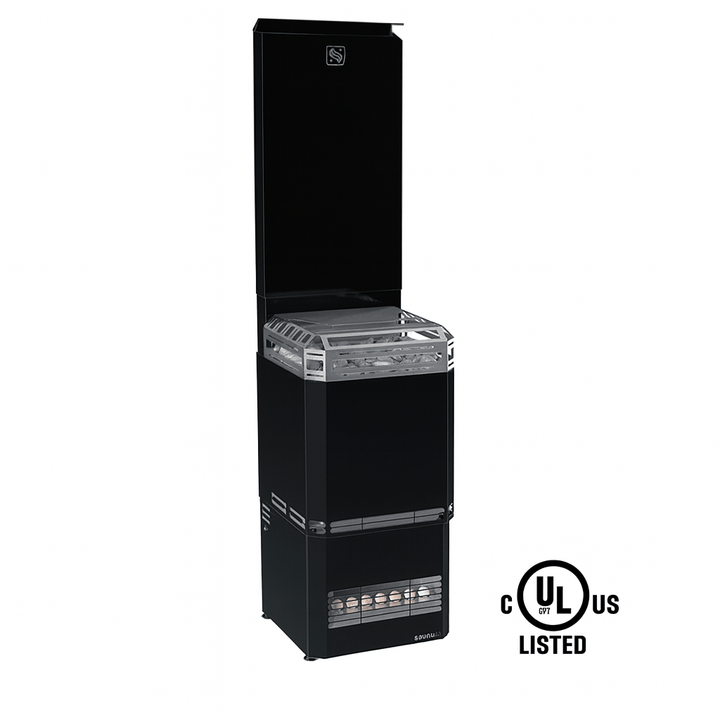 Saunum Air L 15 sauna heater in sleek black design with UL certification for efficient heating