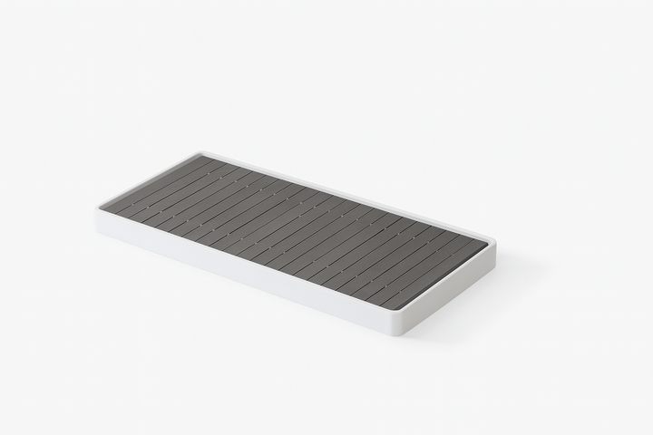 Sierra Spa luxury cold plunge basin with sleek gray top and white frame accessory