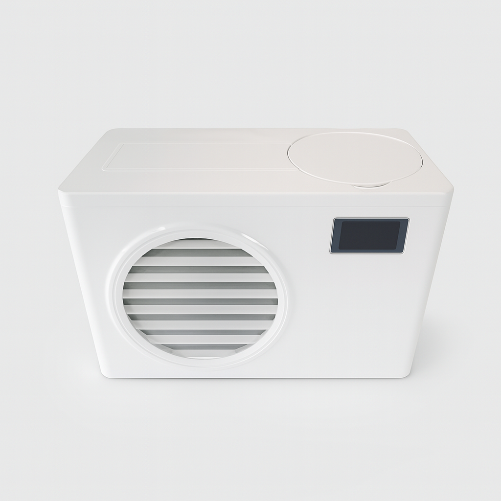 Sleek white Sierra Spa Cold Plunge Pro unit with digital control panel and ventilated side