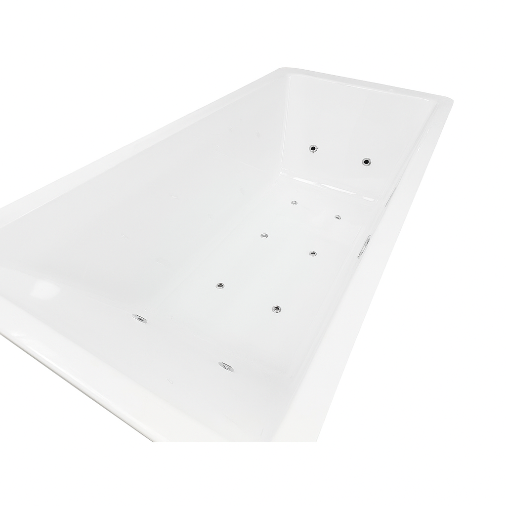 White rectangular Sierra Spa Cold Plunge Pro tub with multiple water jets for hydrotherapy