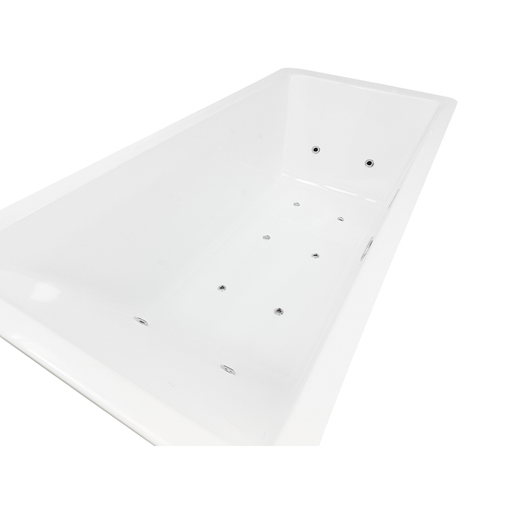 White rectangular Sierra Spa Cold Plunge Pro tub with multiple water jets for hydrotherapy