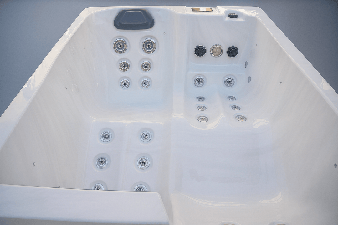 Sierra Spas Cascade Elite Series hot tub interior with multiple jets and sleek design