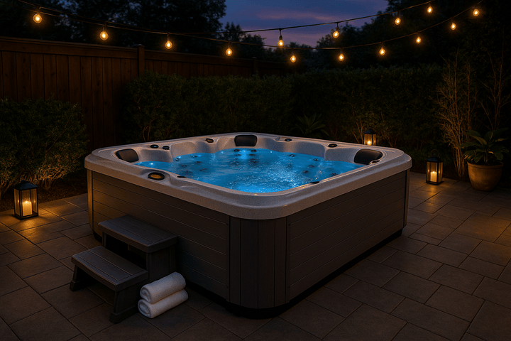 Luxury Spa Social Studio Series Hot Tub with LED Lighting and Relaxing Water Features