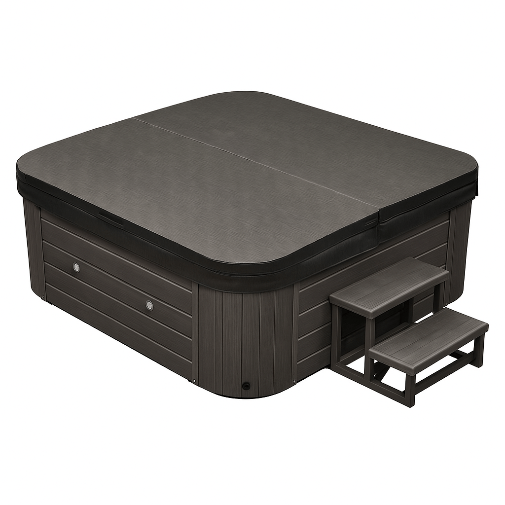 Luxury Spa Social Studio Series Hot Tub with Steps and Cover for Relaxation and Entertainment