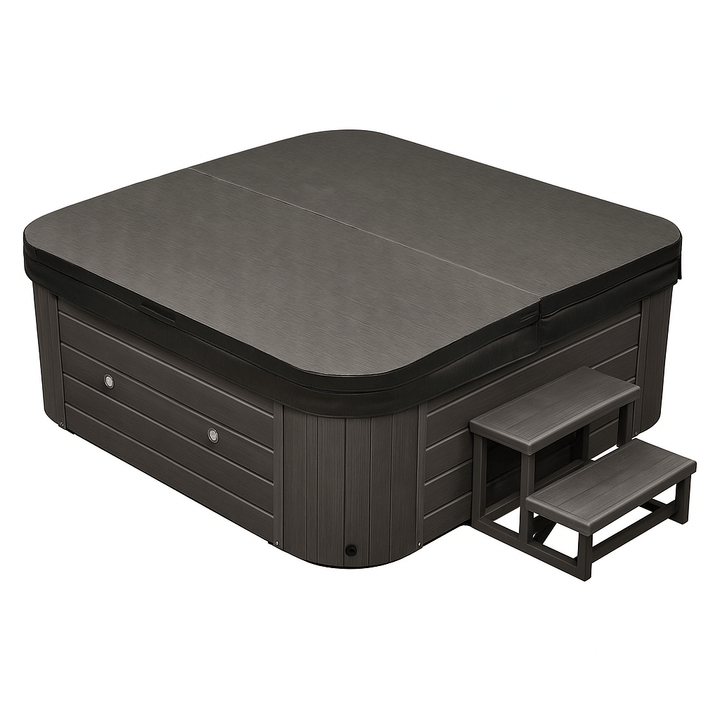 Luxury Spa Social Studio Series Hot Tub with Steps and Cover for Relaxation and Entertainment