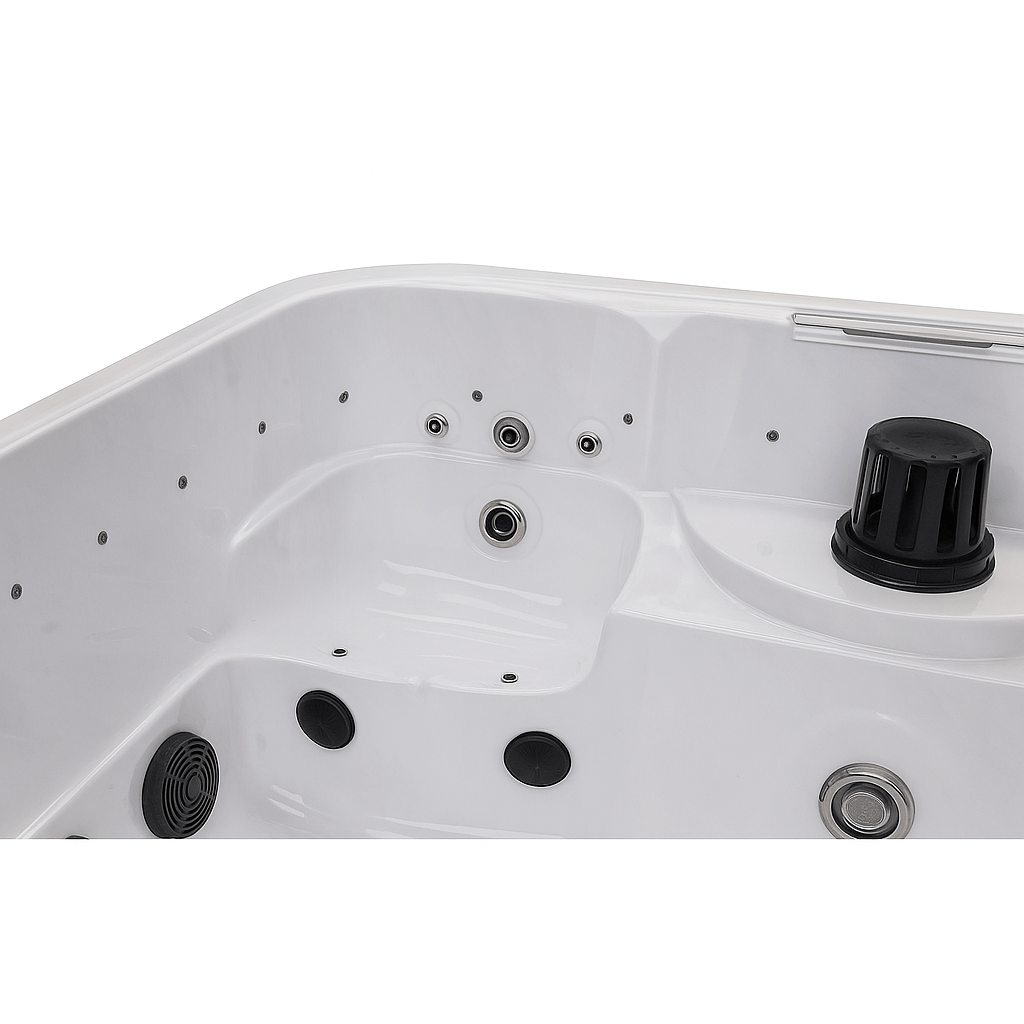 Luxury Spa Social Studio Series Hot Tub with multiple jet openings for a relaxing experience