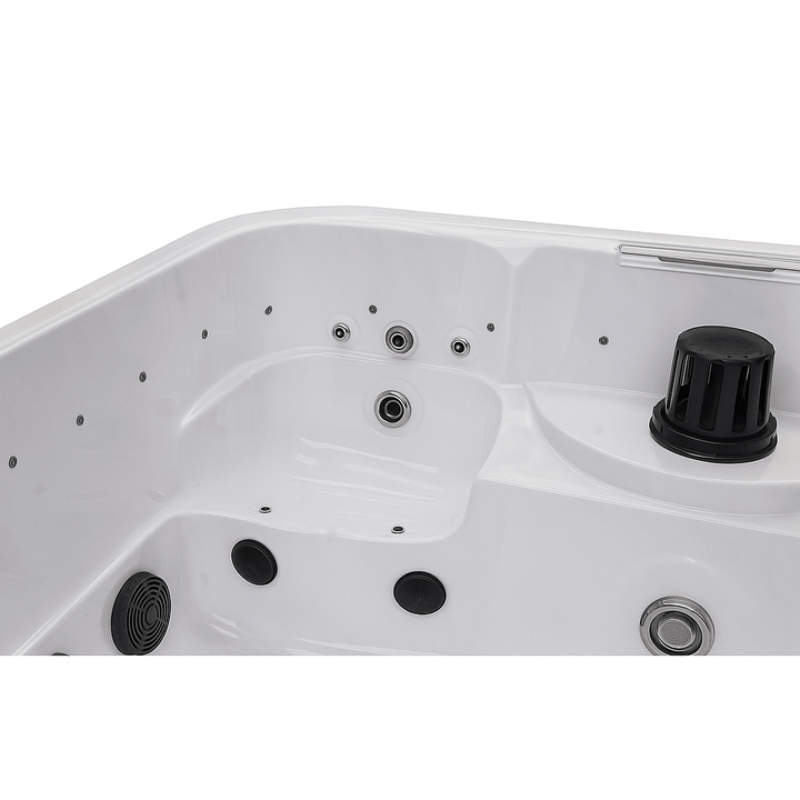 Luxury Spa Social Studio Series Hot Tub with multiple jet openings for a relaxing experience