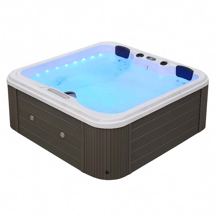 Luxury Spa Social Studio Series WS-297 hot tub with LED lighting and comfortable headrests
