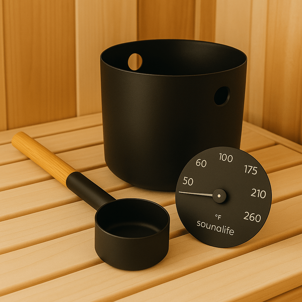 SaunaLife Modern Scandinavian Sauna Accessory Trio - My Luxury Home Spa