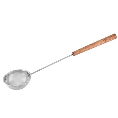 Rento stainless steel sauna ladle with a wooden handle for pouring water in saunas