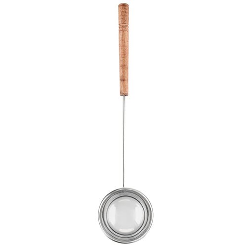 Rento stainless steel sauna ladle with a wooden handle for easily adding water to the sauna stove