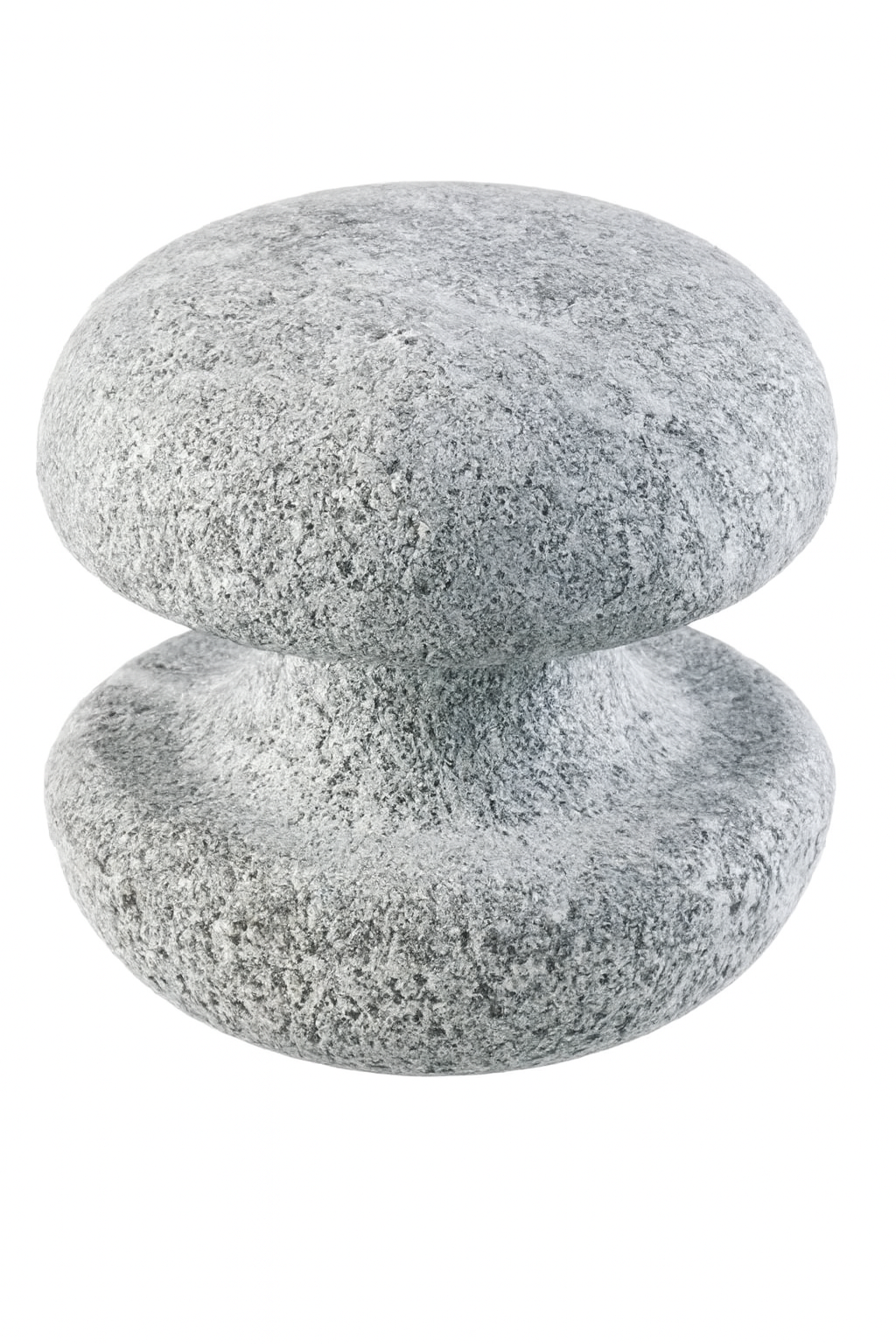 Hukka soapstone massage stone mushroom shaped gray textured spa tool for hand and body massage