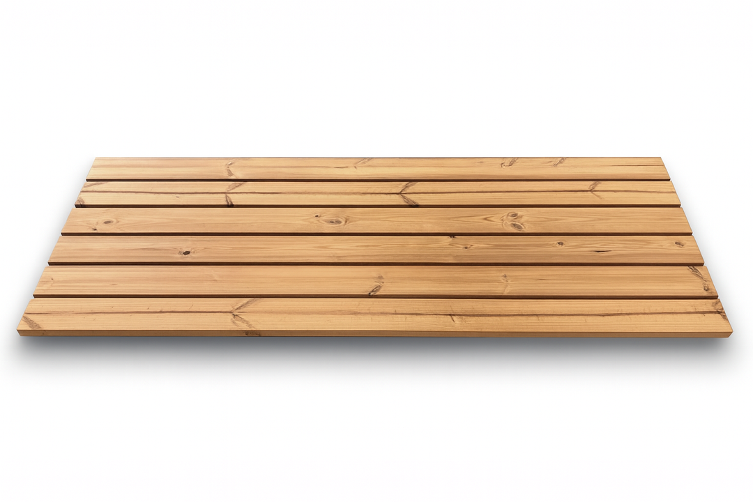 SaunaLife thermo spruce sauna floor kit made of natural wood planks for sauna flooring