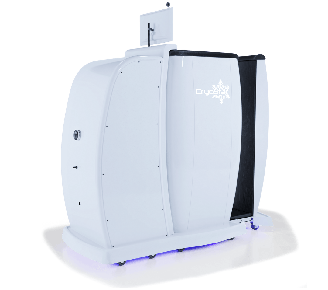 Vacuactivus cryotherapy chamber featuring a sleek design for relaxation and recovery treatments