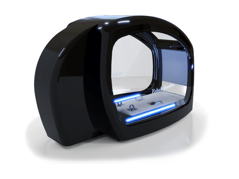 Vacuactivus HotCRYO Chamber for home with sleek design and bright LED accents for cryotherapy treatments