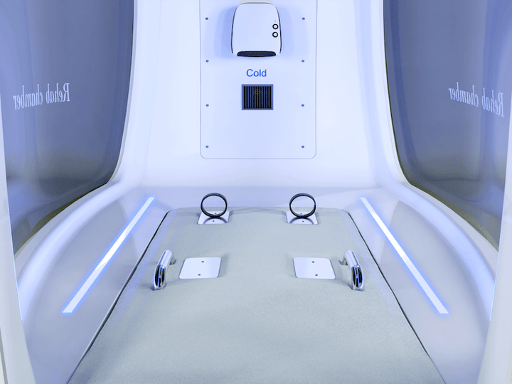Vacuactivus HotCRYO Chamber for home featuring comfortable interior with cold therapy features