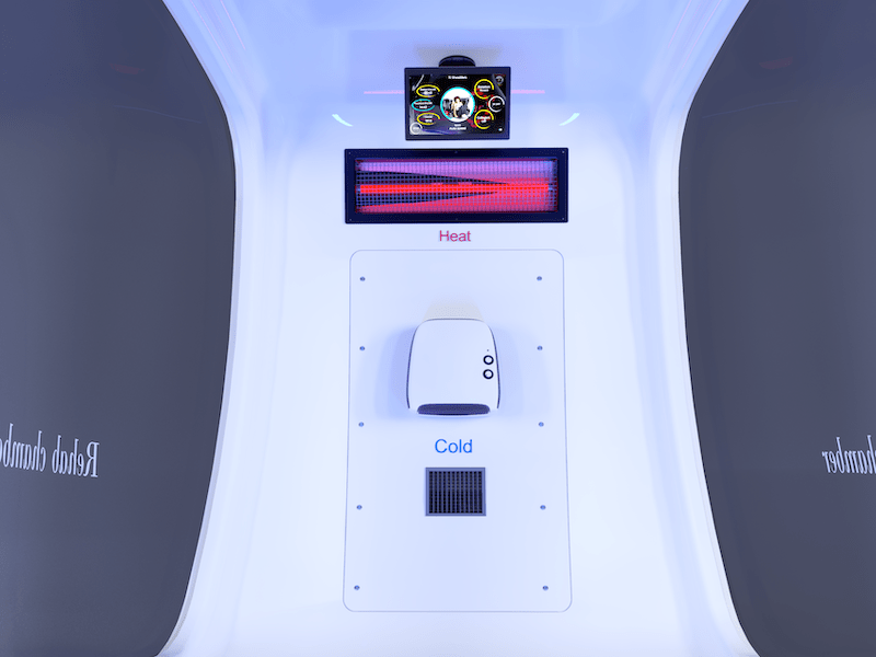 Vacuactivus HotCRYO Chamber for home featuring dual temperature control with heat and cold settings