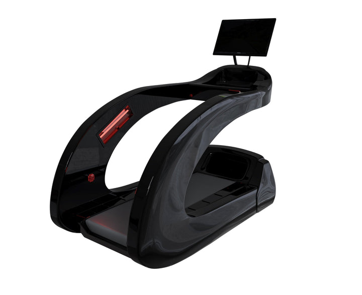 Vacuactivus InfraRunick treadmill featuring a sleek black design and advanced cryotherapy technology