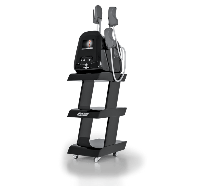 Vacuactivus Silhouette Shaper EMS machine on a mobile cart for effective body sculpting and wellness