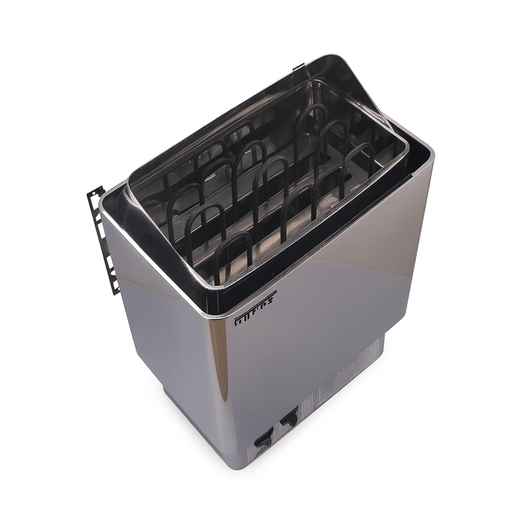 SunRay 2-person outdoor sauna heater with sleek stainless steel design for efficient heating