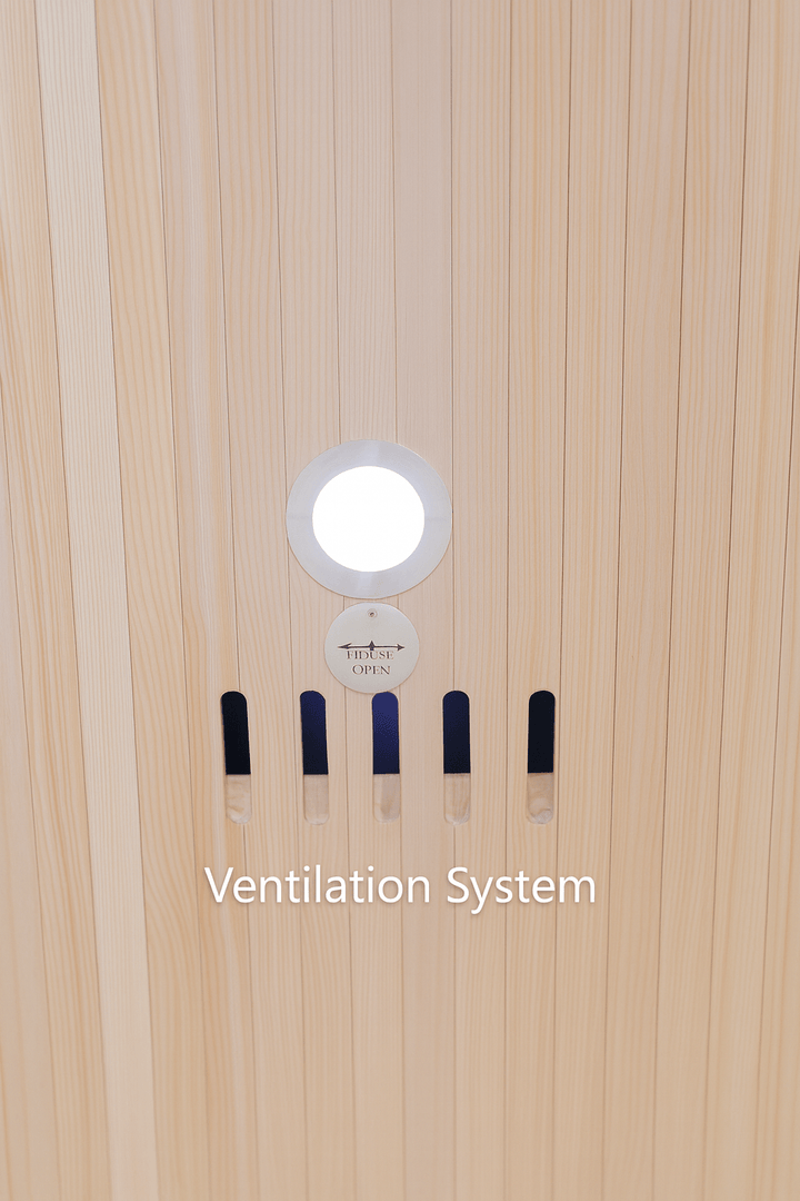 Ventilation system of SunRay 2-person outdoor sauna for improved air circulation