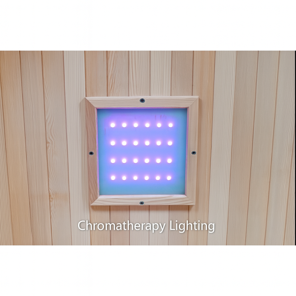 SunRay 3-person infrared sauna chromatherapy lighting panel with purple LED lights