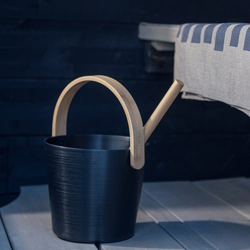 Rento Black Wooden Handle Bucket for Home Decor and Organization
