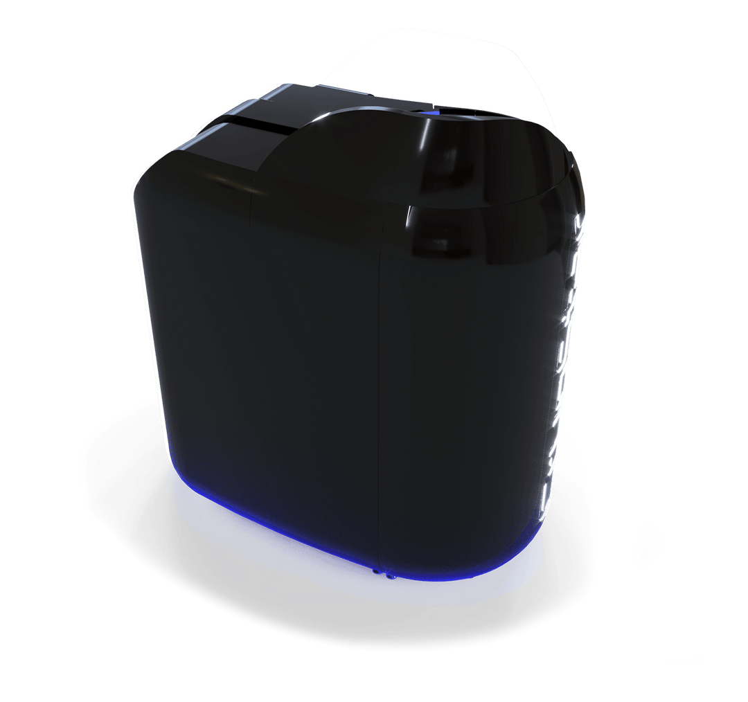 Vacuactivus electric cryotherapy chamber for home spa with sleek black design and glowing accents