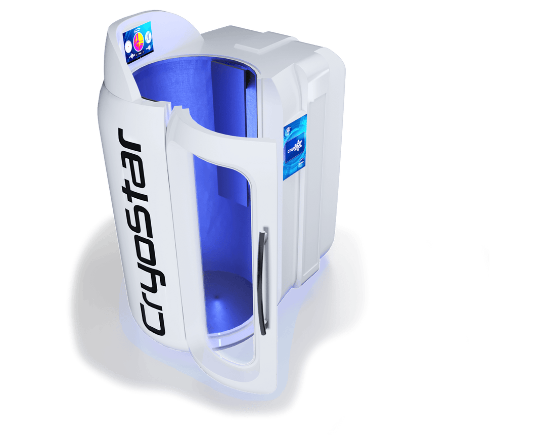 Vacuactivus electric cryotherapy chamber for home spa with a sleek design and digital controls