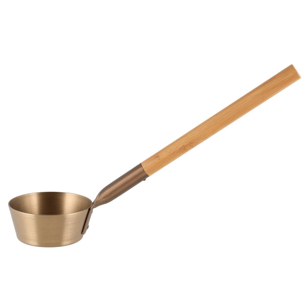 Rento Bamboo and Bronze Ladle for Cooking and Serving Soups and Sauces