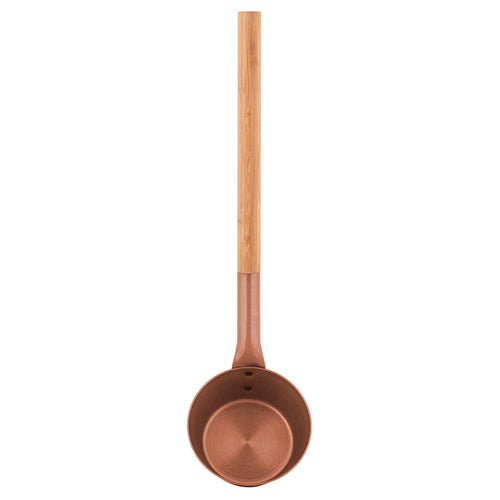 Rento Copper Ladle with Bamboo Handle for Serving Soups and Sauces