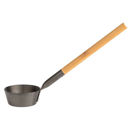 Rento Wooden Handle Ladle with Metal Scoop for Cooking and Serving Soups