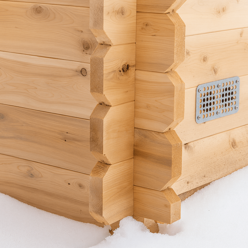 Leisurecraft outdoor home sauna showcasing natural wood craftsmanship and sturdy construction