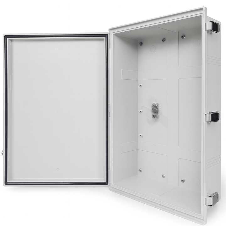 SaunaLife weatherproof electrical enclosure for sauna with secure locking mechanism and spacious interior